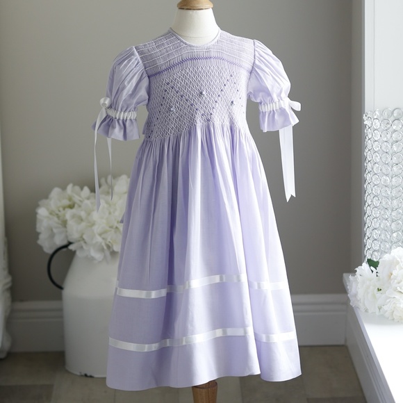 Strasburg Dress Lavender Smocked Heirloom Spring Portrait RARE FIND Gorgeous - Picture 1 of 8